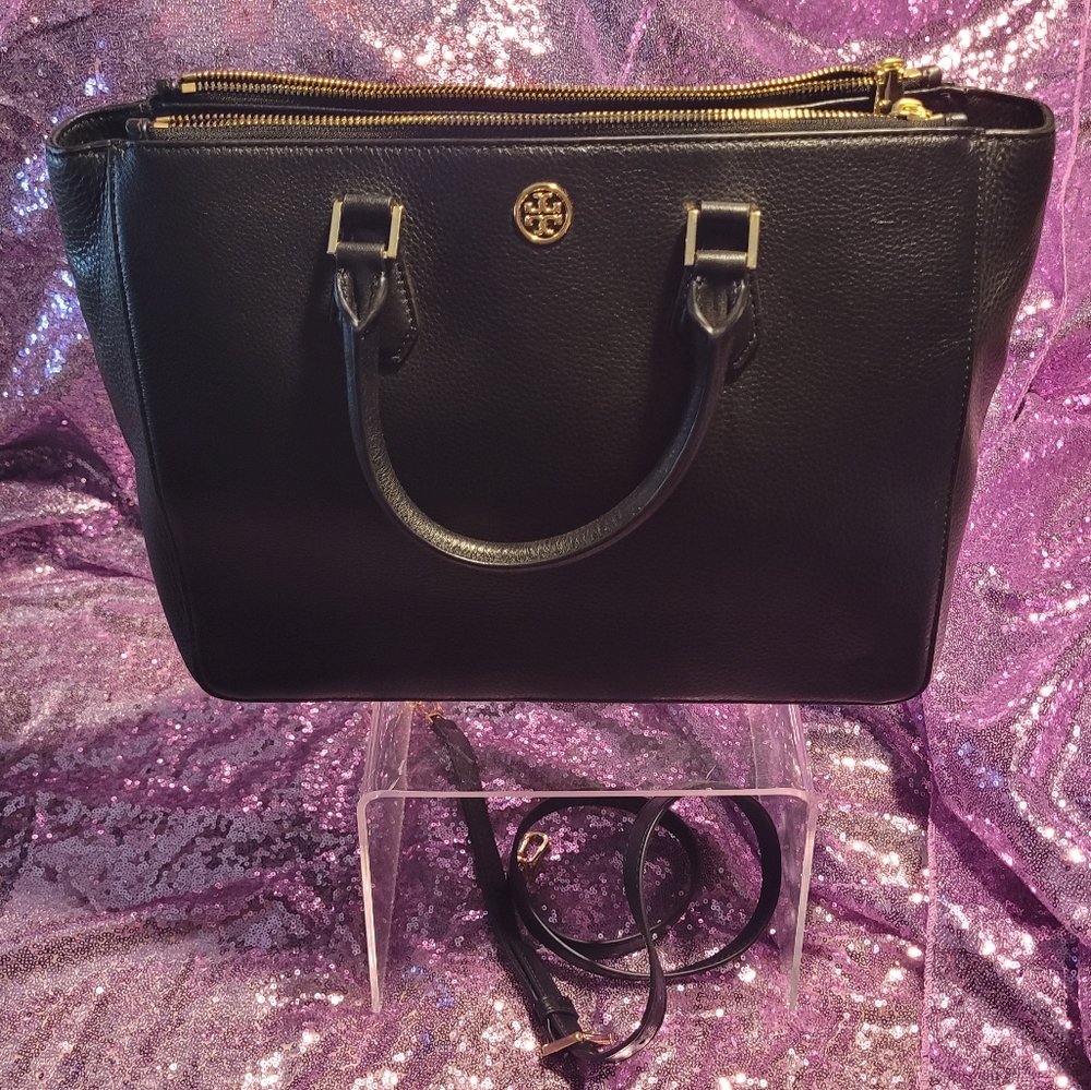 Tory burch pebbled leather bag
